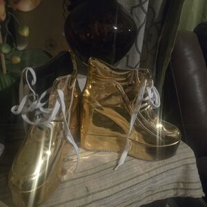 Gold Platform Sneakers